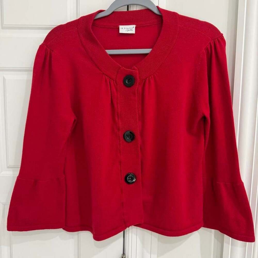 IM Rogers Signature Red Bell Sleeve Cardigan